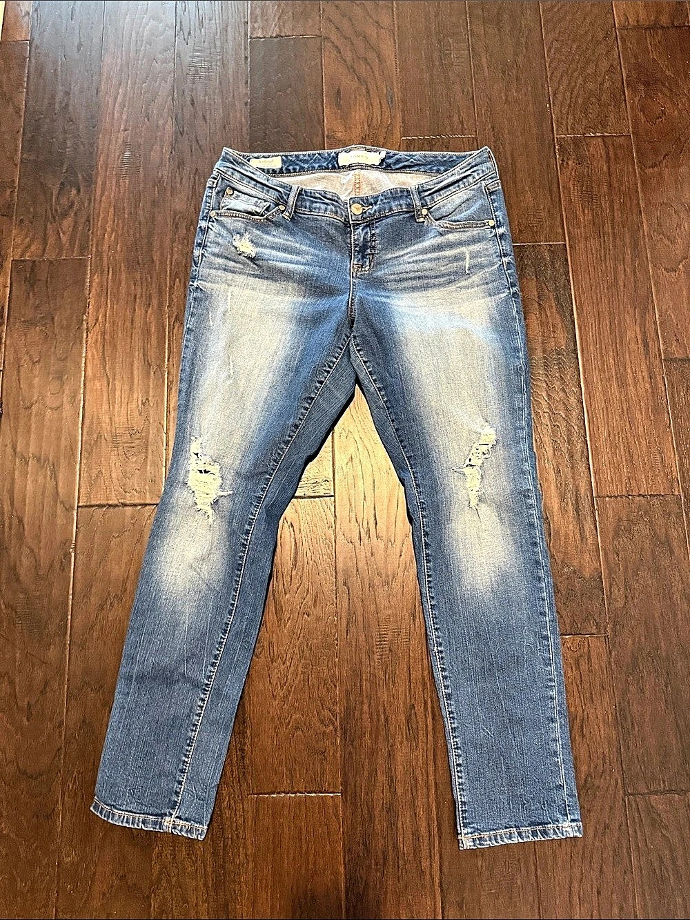 Torrid Boyfriend Jean Distressed Blue Jeans Waist 12